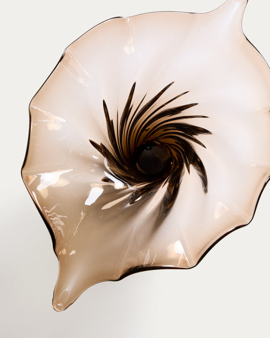 Centre de table Lurea en verre marron foncé 56 x 37 cm