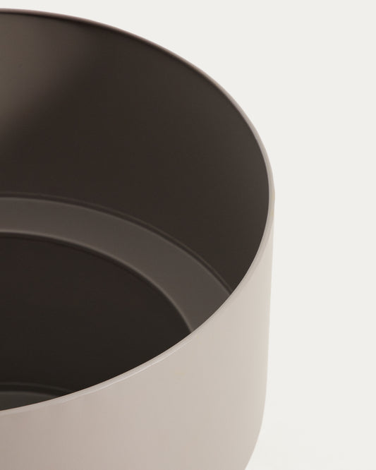 Cache-pot rond Mash en métal taupe Ø 41 cm