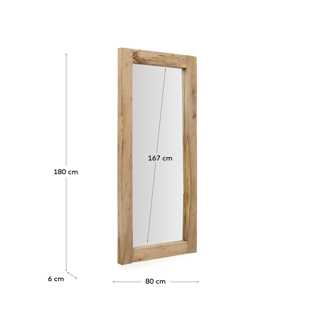 Miroir Maden en bois avec finition naturelle 80 x 180 cm