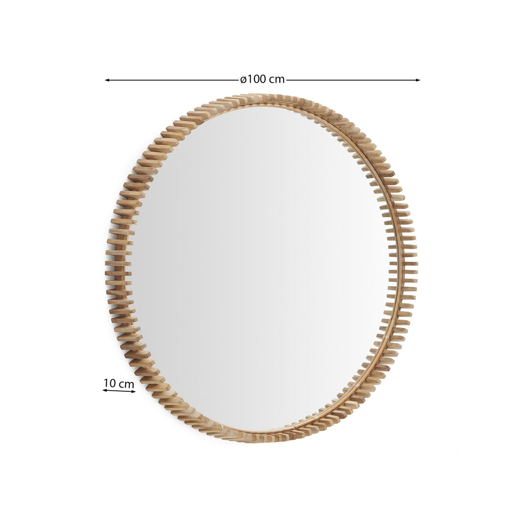 Miroir Polke en teck Ø 100 cm