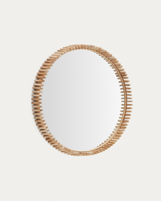 Miroir Polke en teck Ø 80 cm