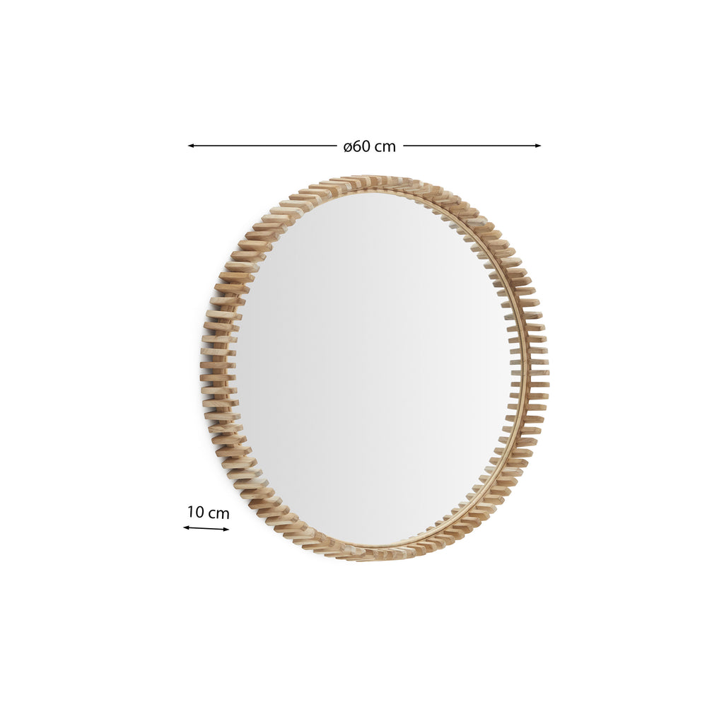 Miroir Polke en teck Ø 60 cm