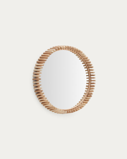 Miroir Polke en teck Ø 60 cm