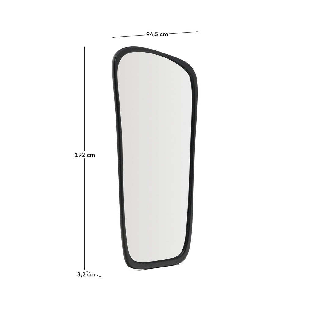 Miroir en bois Alura en teck noir 94,5 x 192 cm FSC 100%