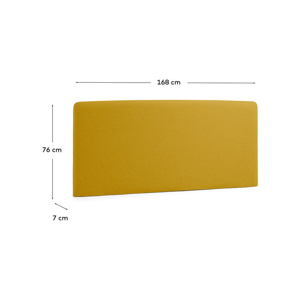Tête de lit Dyla déhoussable jaune moutarde pour lit jusqu’à 150 cm FSC Mix Credit