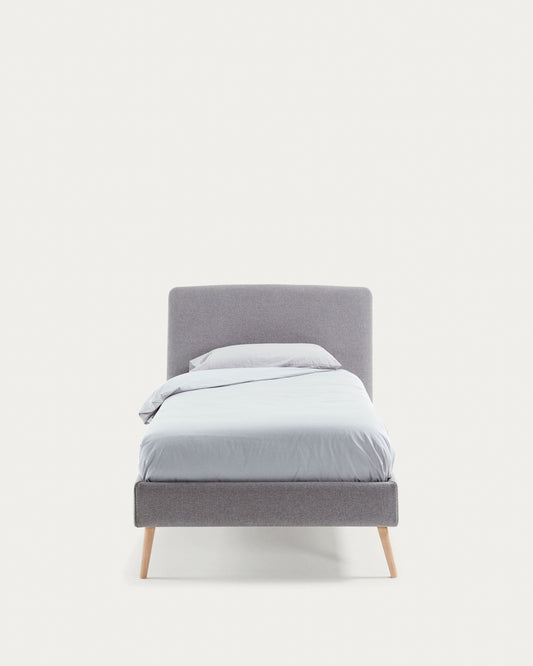 Housse pour lit Dyla grise pour matelas de 90 x 190 cm