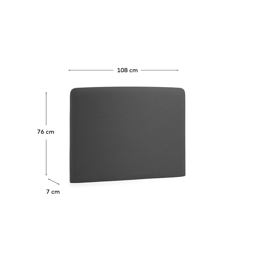Housse de tête de lit Dyla noire pour lit de 90 cm