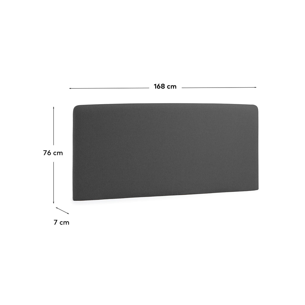 Housse de tête de lit Dyla noire pour lit jusqu’à 150 cm