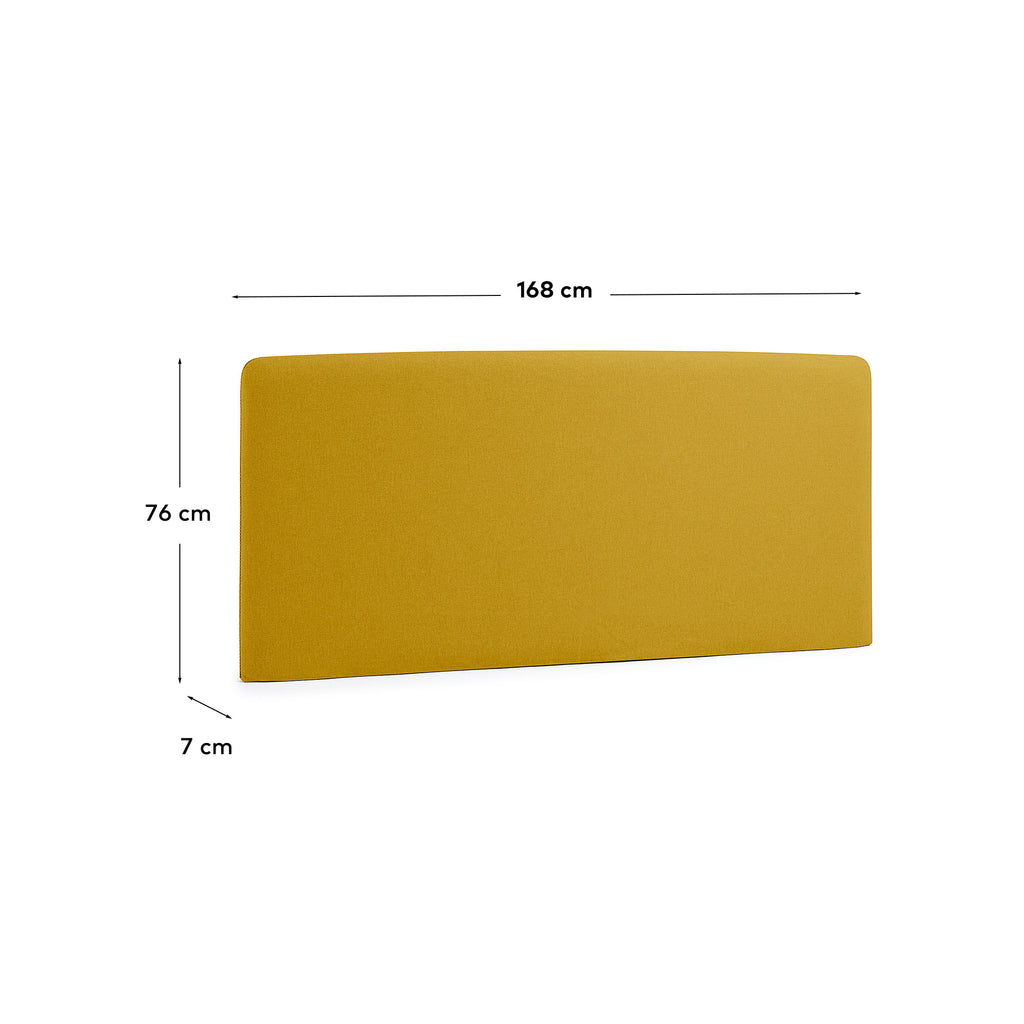 Housse de tête de lit Dyla jaune moutarde pour lit jusqu’à 150 cm