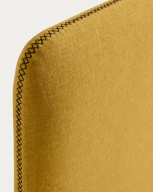 Housse de tête de lit Dyla jaune moutarde pour lit jusqu’à 150 cm