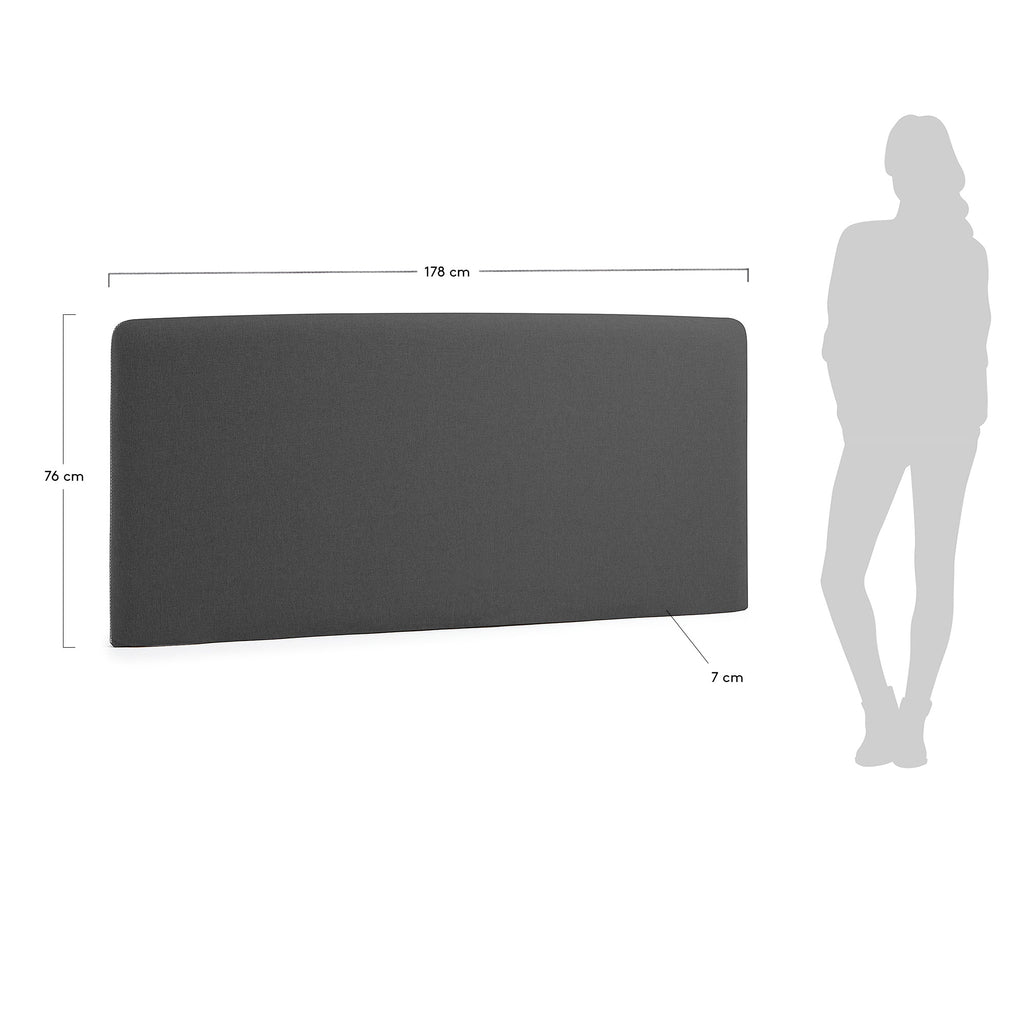 Housse de tête de lit Dyla noire pour lit de 160 cm