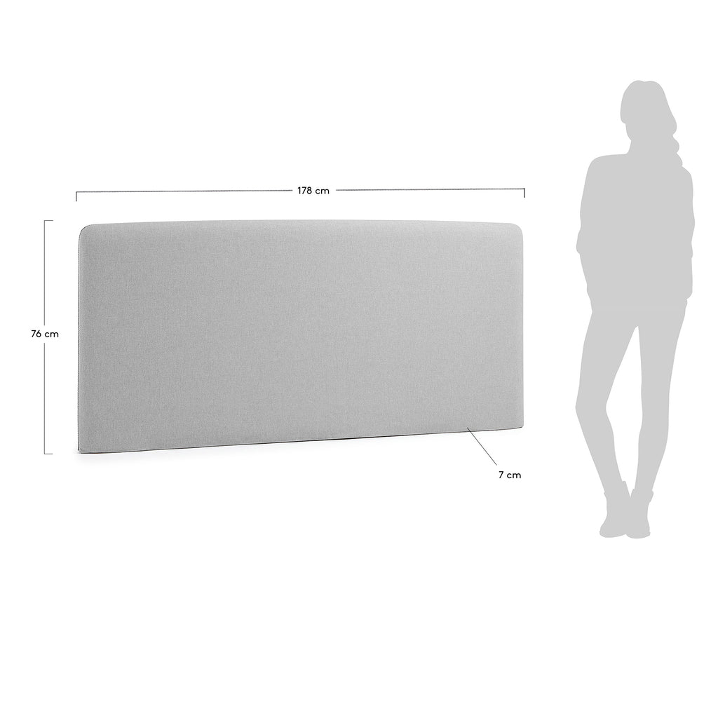 Housse de tête de lit Dyla grise pour lit jusqu’à 160 cm