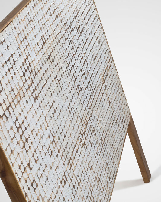 Tête de lit Kron avec pieds en bois de manguier et noix de coco pour lit de 160 cm