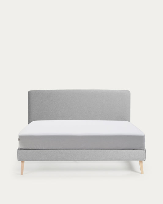 Housse pour lit Dyla grise pour matelas de 160 x 200 cm