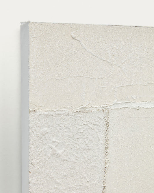 Lot Pineda de 2 tableaux abstraits blancs 30 x 40 cm