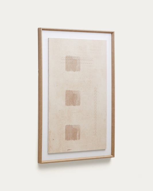 Tableau Sormina avec 3 carrés marron 60 x 90 cm