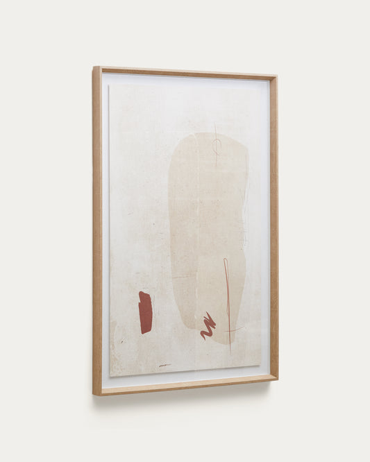 Tableau abstrait Sormi beige 60 x 90 cm