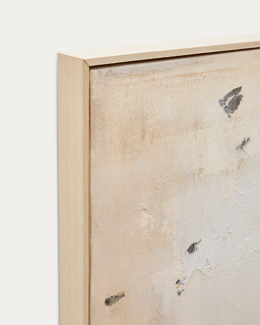 Tableau abstrait Silpa beige foncé 200 x 120 cm