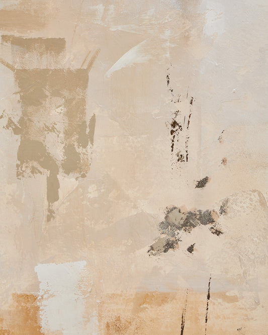 Tableau abstrait Silpa beige foncé 200 x 120 cm