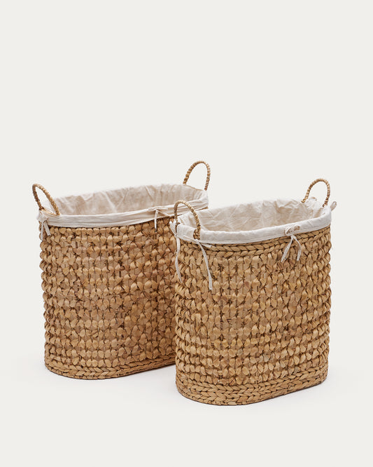 Set Tressa de 2 paniers à linge en fibres naturelles  50 cm / 60 cm
