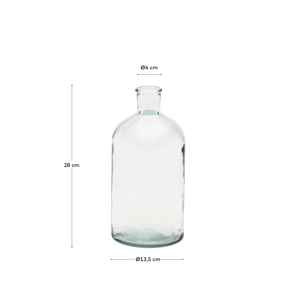 Vase Brenna en verre transparent 100% recyclé 28 cm