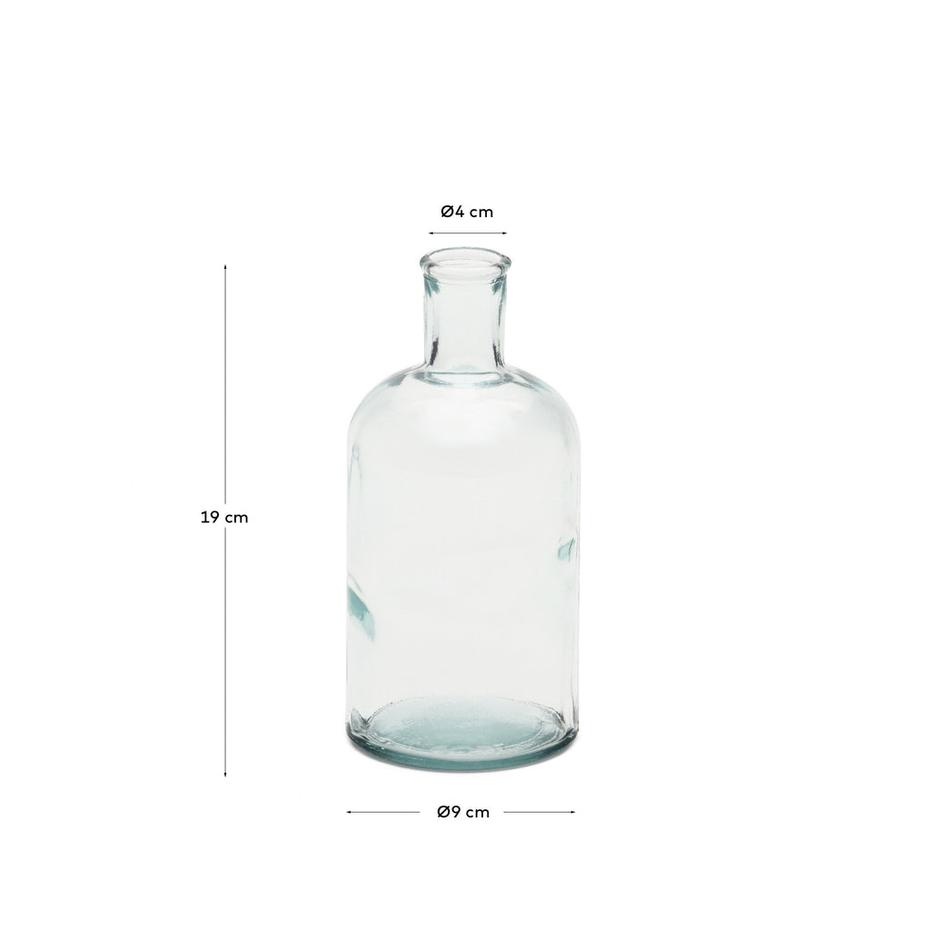Vase Brenna en verre transparent 100% recyclé 19 cm