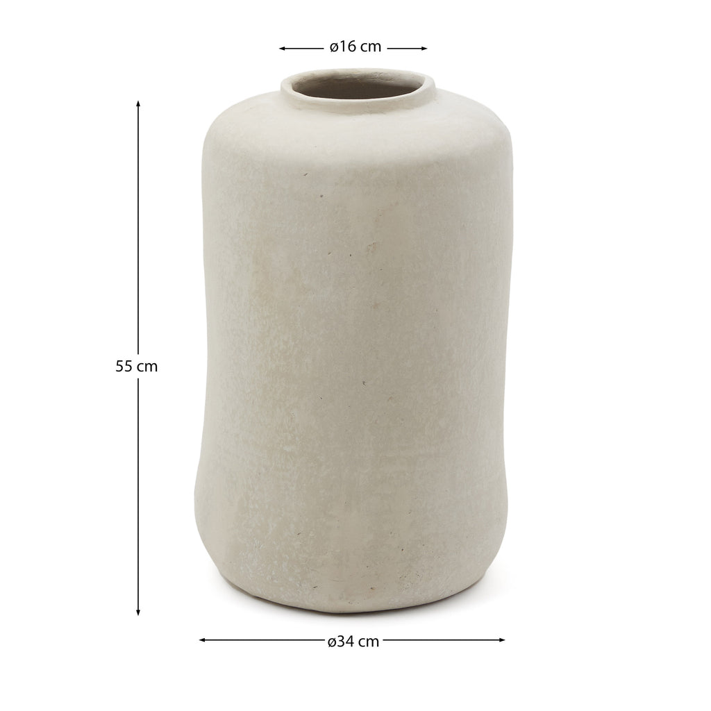 Vase Serina en papier mâché blanc 34 cm