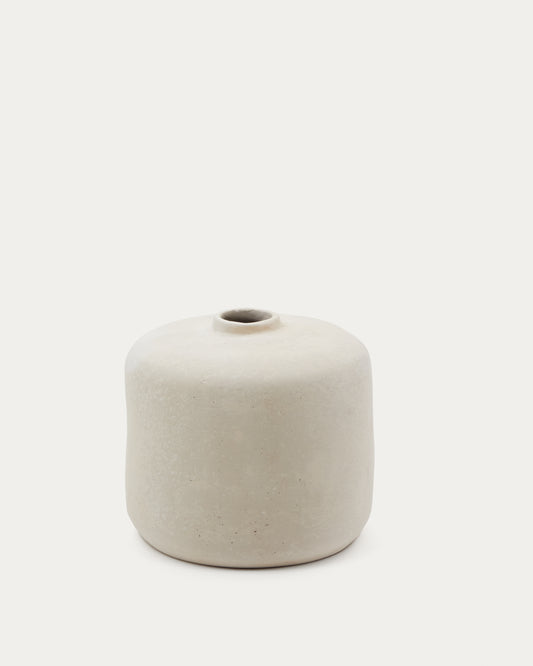 Vase Serina en papier mâché blanc de 36,5 cm