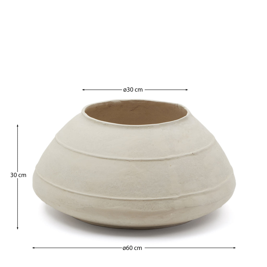 Vase Sylan en papier mâché blanc 60 cm