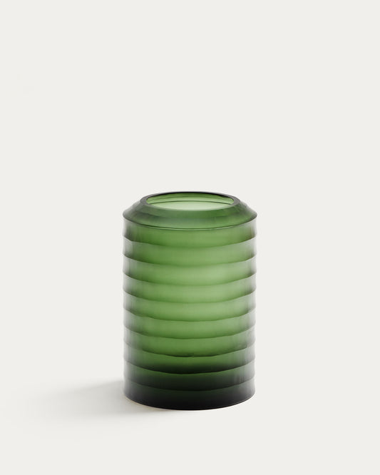 Vase Bunce en verre recyclé vert 25 cm