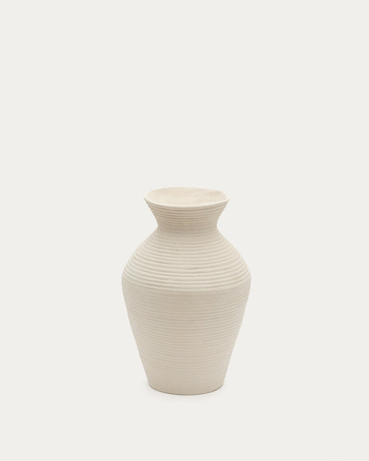 Vase Pria en papier mâché blanc 51 cm