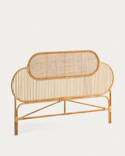 Tête de lit Lalita en rotin avec finition naturelle pour lit de 160 cm