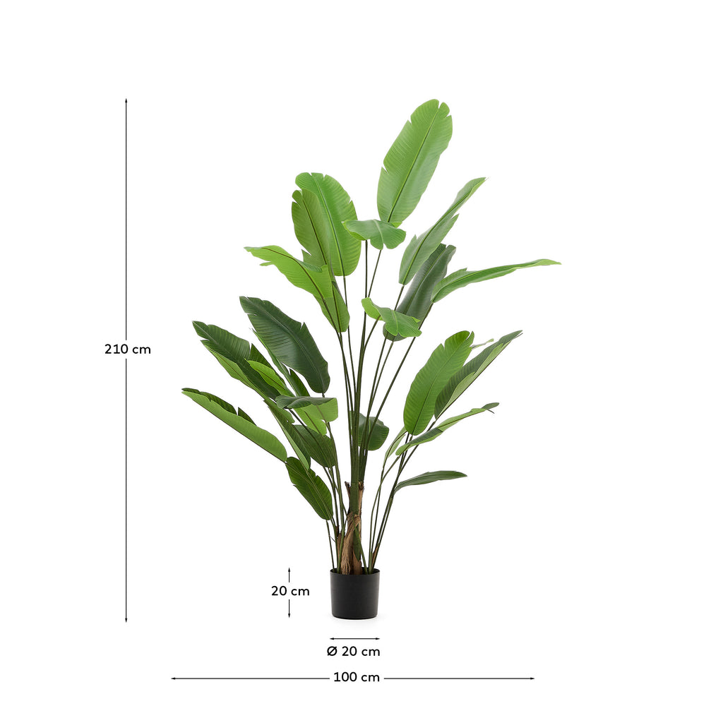 Bananier artificiel avec pot noir 210 cm