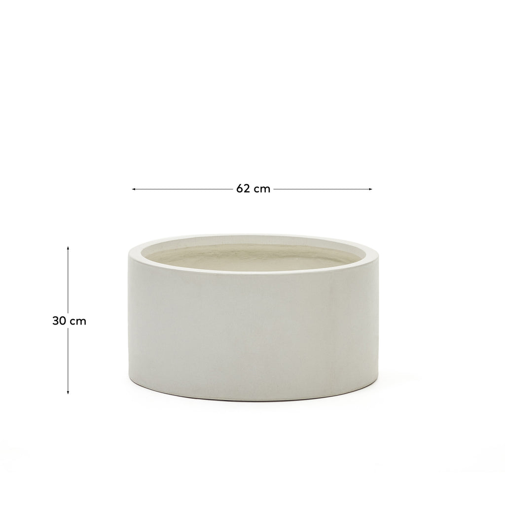 Cache-pot Aiguablava en ciment blanc Ø 62 cm