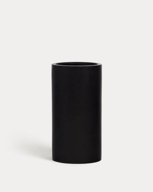 Cache-pot Aiguablava en ciment noir Ø 42 cm