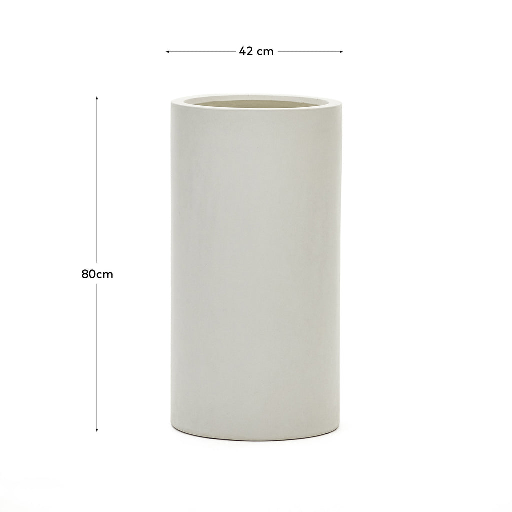 Cache-pot Aiguablava en ciment blanc Ø 42 cm