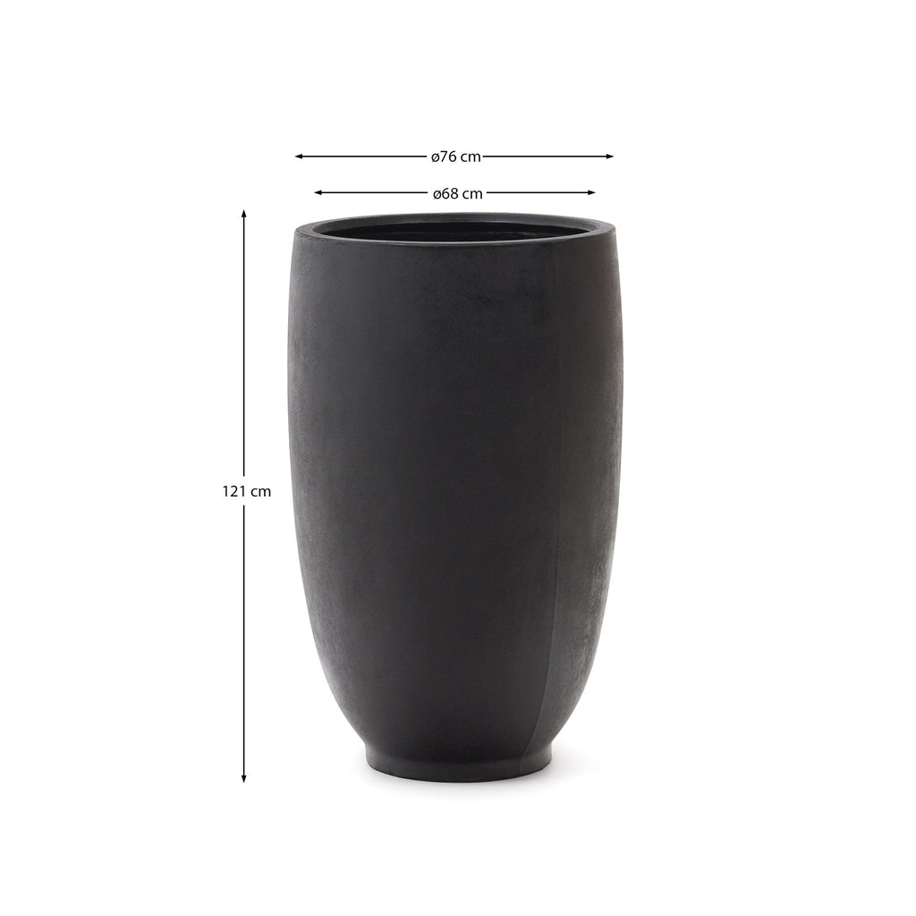 Pot de fleurs Aiguablava en ciment noir Ø 75 cm