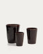 Ensemble Rotja de 3 pots de fleurs en terre cuite, finition grenat émaillée Ø 26 / 35 / 47 cm