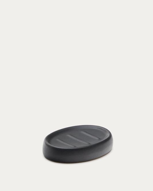 Porte-savon Silma en grès marron et gris