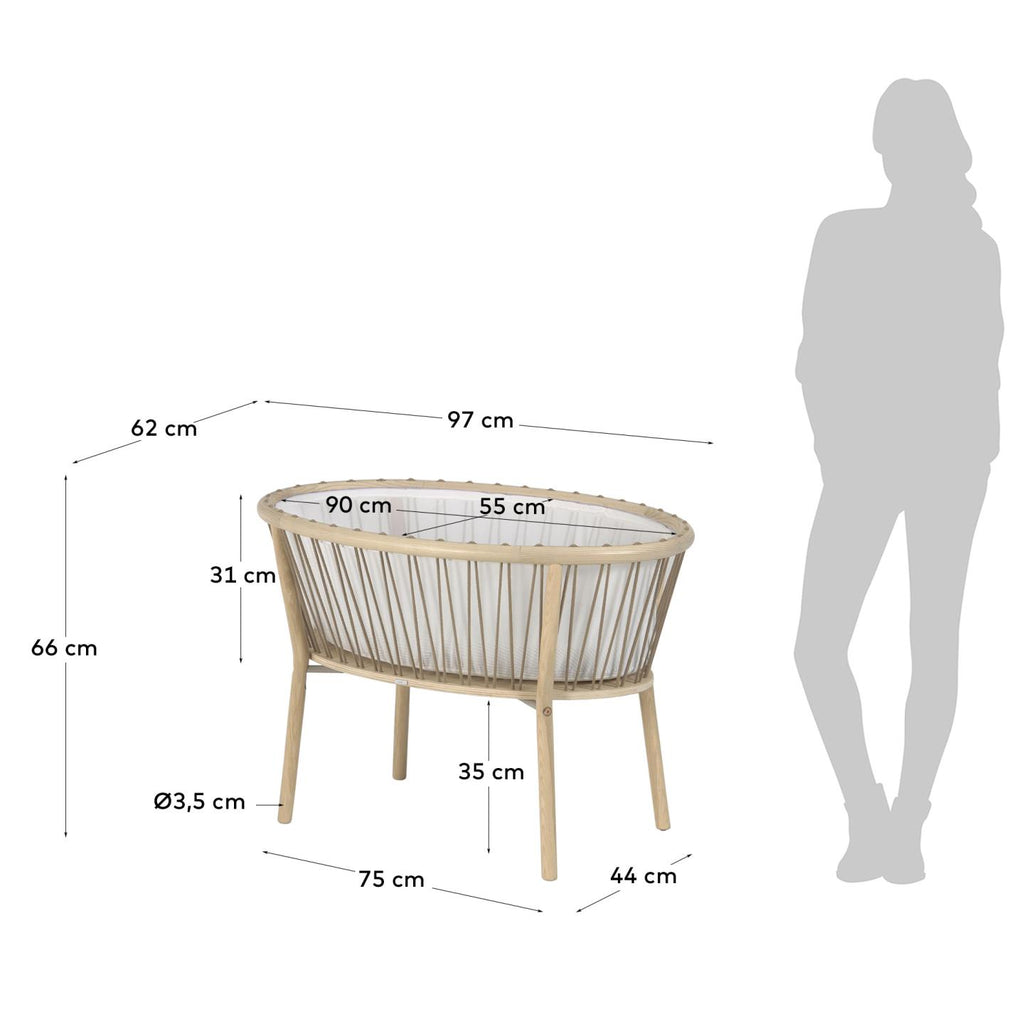 Berceau Leonela en bois de frêne de frêne 97 x 62 cm FSC 100 %
