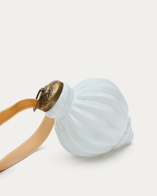 Set de 4 boules de Noël Irlo en verre recyclé blanc Ø 8 cm