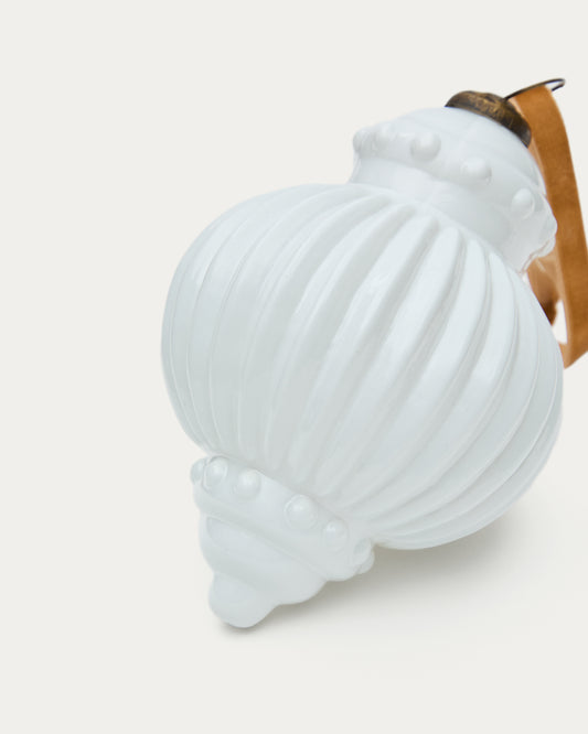 Set de 2 boules de Noël Irlo en verre recyclé blanc Ø 13 cm