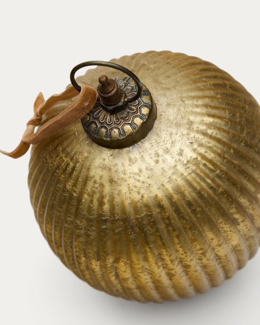Boule de Noël Elur en verre recyclé doré Ø 15 cm