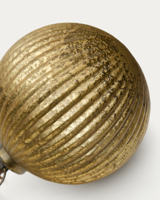 Boule de Noël Elur en verre recyclé doré Ø 15 cm