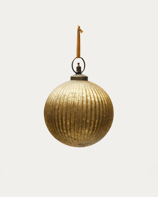 Boule de Noël Elur en verre recyclé doré Ø 15 cm
