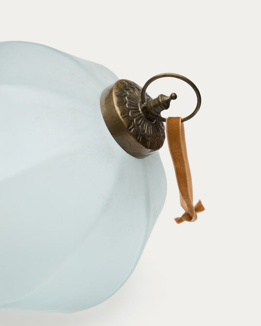Boule de Noël Talve en verre recyclé blanc Ø 20 cm