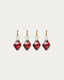 Set de 4 pièces de décoration à suspendre Argin en verre recyclé rouge 6 cm