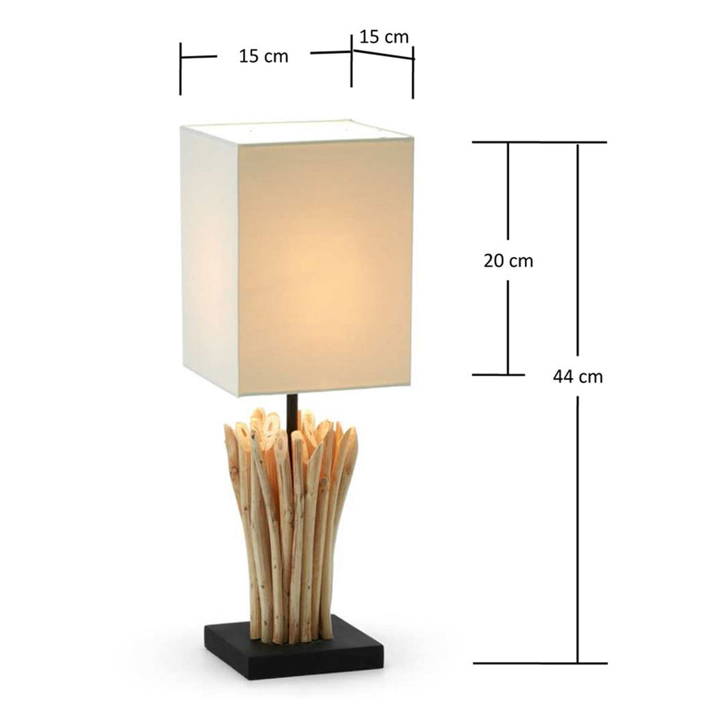 Lampe de table Boop en bois rouge et en bois d'hévéa