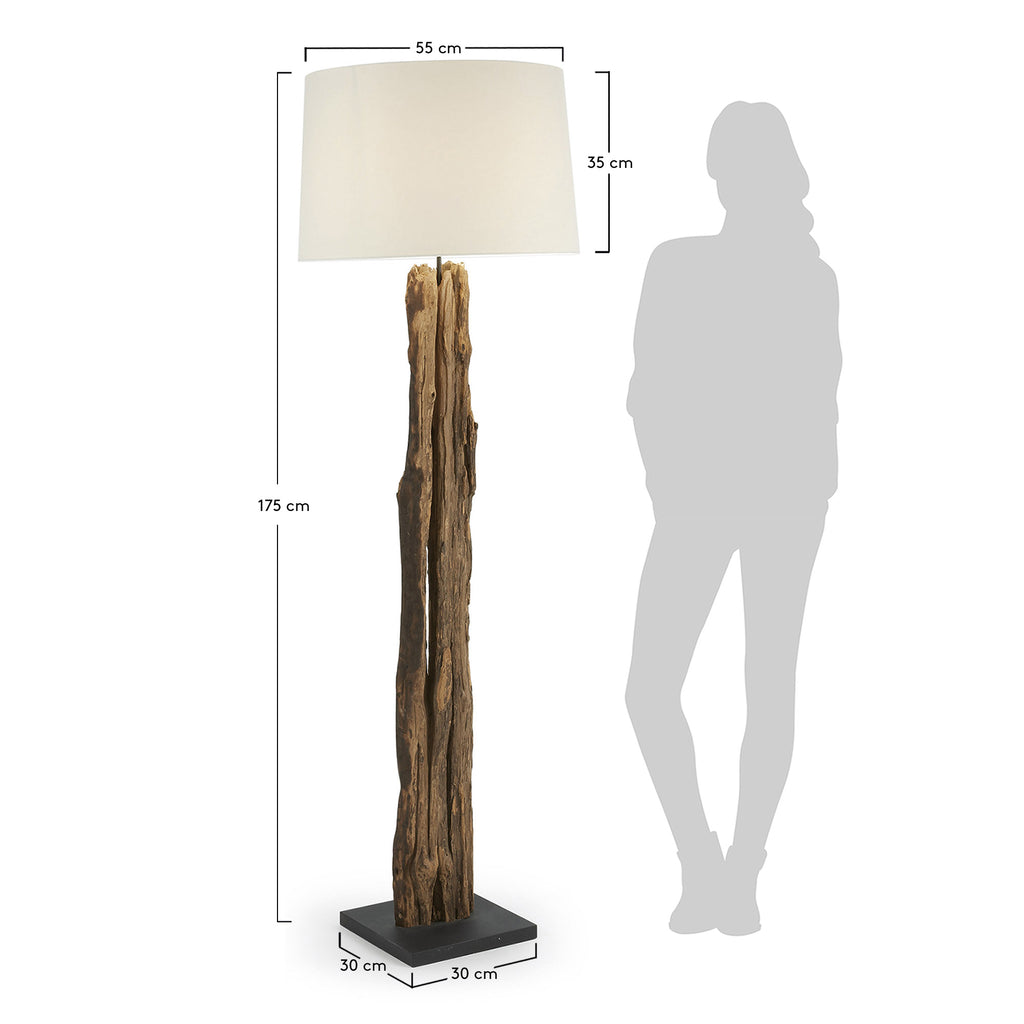 Lampadaire Powell en bois recyclé