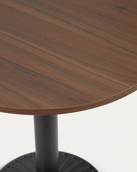 Plateau rond pour table Tiaret en mélamine finition noyer Ø 70 cm